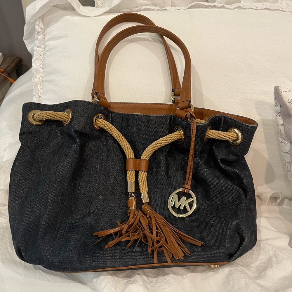 Michael Kors large purse- Jean and leather